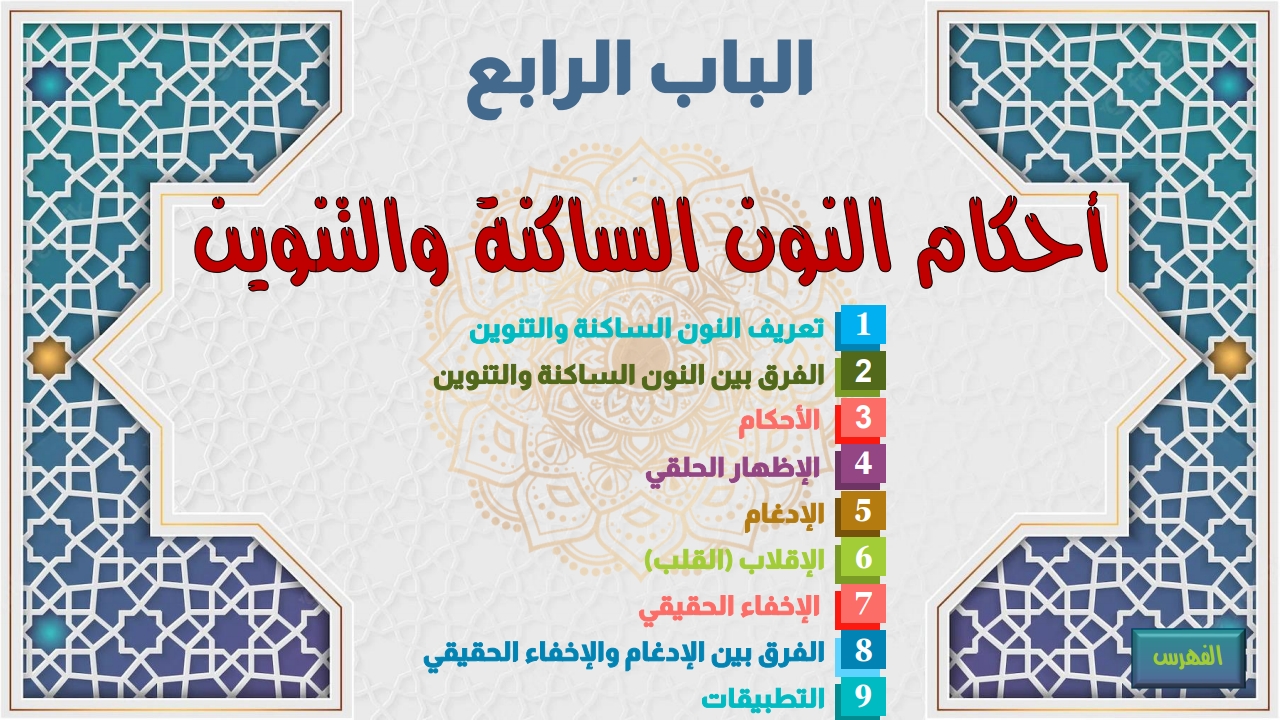 أحكام النون الساكنة و التنوين - الصفحة 1